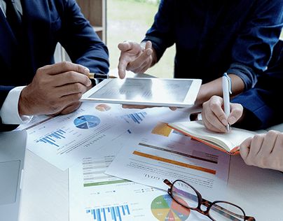 Leaders reviewing financial strategy